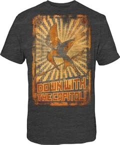 The Hunger Games - Down W/Capitol Poster Adult T-Shirt In Heather Charcoal,