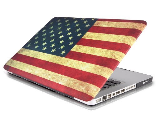 PLEMO Ultra Slim Rubberized Hard Snap-On Case Shell Cover for 13'' MacBook Pro (Model A1278) Laptop Computer, American Flag