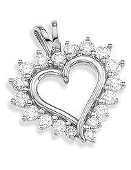 Platinum Diamond Heart Pendant - 0.46 Ct. -- LIFETIME WARRANTY