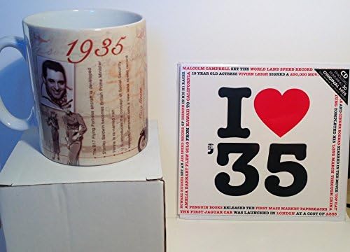 1935 Birthday Gifts - 1935 Coffee | Tea Mug and 1935 I Heart Greeting Card
