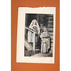 Russian Peasant Bride Russia People Old Print 1874