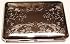 Chrome ID/Card Case - Business Card Holder or Wallet - Engraved Vine Pattern