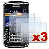 3 Pack of Premium Crystal Clear Screen Protectors for Blackberry Bold 9700