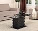King's Brand Wood Wave Design Cocktail Coffee Table, Black Finish