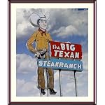 Big Texan Steakhouse Sign, Amarillo, Texas Photograph - Beautiful approx. 24 x 28 Framed & Matted Photographic Print by Carol M. Highsmith