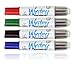 Dry Erase Marker, 4-Pack, Dry Erase White Board Markers - Red, Blue, Green, Black - Low Odor, Stain-Proof Markers for White board, Glass, Mirrors and All Glossy Surfaces