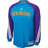 New Orleans Hornets adidas Blue On-Court Long Sleeve Shooting Shirt