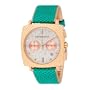 BCBGMAXAZRIA Women's BG6267 Elite Rhinestone Pave Gold-tone Emerald Leather Watch