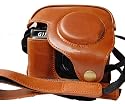 Brown PU Leather Case for Canon PowerShot G11 G12 Camera with Tripod Fixing Screw Hole as SC-DC65A