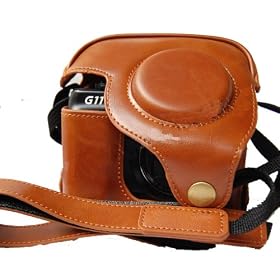Brown PU Leather Case for Canon PowerShot G11 G12 Camera with Tripod Fixing Screw Hole as SC-DC65A
