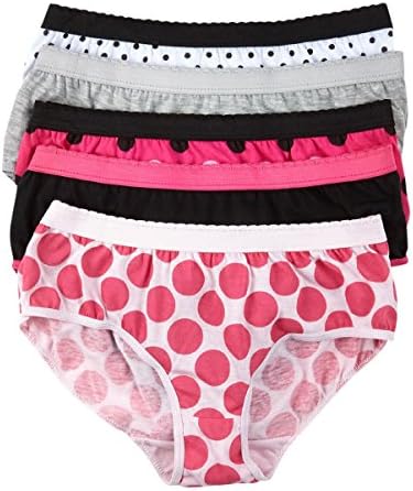 Bliss Lingerie Women 5 Pack Basic Underwear (7/L, Pink Dot/Brief)