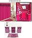 WPM/AHF 19 Piece Bath Accessory Set Pink Zebra Bathroom Rugs & Shower Curtain & Accessories