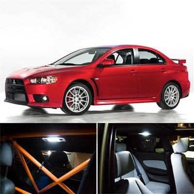 6-Piece Mitsubishi Lancer Interior Package LED Lights Kit 2008-2012 - 6000k White