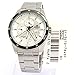 Casio Men's EF341D-7AV Silver Stainless-Steel Quartz Watch with White Dial