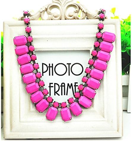 Hot Fashion Elegant Luxury Gorgeous Vintage Freshwater Cultured Blue Gemstone Pendant Necklace Jewelry for Lady Women (Purple Red)