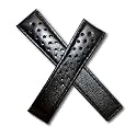 Black Sports perforated leather strap to fit TAG Heuer Monaco models starting CW21-, CX21- & WW21-.