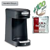 Hamilton Beach HDC200B Commercial 1 Cup Brewer - Black (includes 100 Colombia Supremo Pods)
