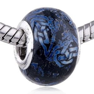 Buy Polymer Clay Blue Chinese Knot European Charm Bead - Pandora and Bracelet Compatible by Pugster