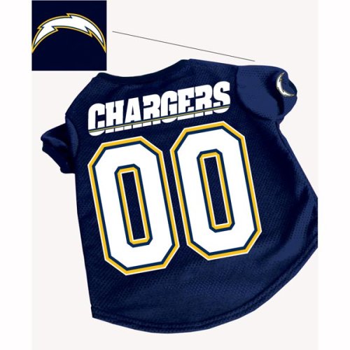 Officially Licensed by the NFL - San Diege Chargers Dog Football Jersey - Small