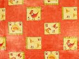 NAPPE CIREE RONDE D.140 cm COCOTTES FOND ORANGE