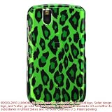 Green with Black Leopard Animal Print Snap on Hard Skin Faceplate Cover Case for Blackberry Tour 9630