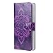 Uncle.Y Galaxy S7 Case,S7 Case, Flip PU Leather Wallet Case Magnetic Buckle Protector Cover with Card Slots Case for Samsung Galaxy S7 (Purple Flower)