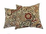 Newport Layton Home Fashions 2-Pack KE20 Indoor/Outdoor Pillows, Zoe, Spice
