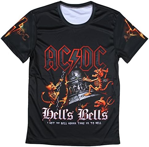 3d Black Cool ACDC Hip Hop Short-sleeve T Shirts fpr Man