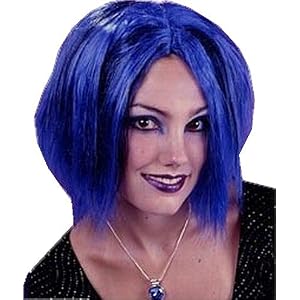 Blue Hair Cuts on Amazon Com Shag Cut Short Blue Hair Wig Halloween Costume Accessory