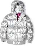 Appaman Girls 7-16 Puffy Coat, Metalic Silver, 10