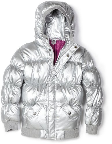 Appaman Girls 7-16 Puffy Coat - Metalic Silver - 10