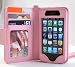 New Navor iPhone Life Protective Deluxe Book Style Folio Wallet Leather Case with Removable Strap for iPhone 4 4S Multifunctional - Pockets to Keep Bank Cards Driving License Bills & Belongings Safe - Pink - Fit for Verizon, AT&T, Sprint, Rogers, Fido etc