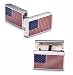American Flag Flip Bar Silver Cufflinks Cuff Links