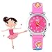 Kids Outdoor Sports Quartz Analog Waterproof Children Wrist Dress Watch with Unusual 3D Dancing Ballet Silicone Band for Girls - Pink