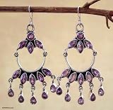 Amethyst earrings, 'Purple Chandeliers'