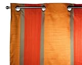 Madura - Rideau &agrave; oeillets - ATINA - Orange et rouge - 200 x 280 cm