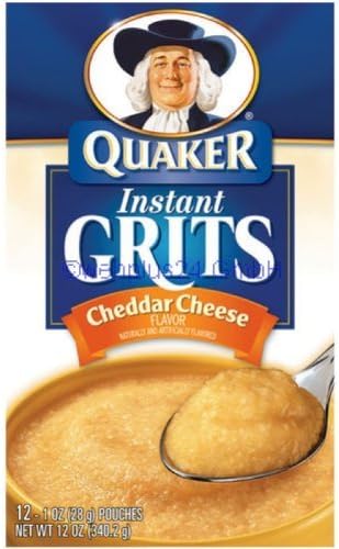 Quaker Instant Cheddar Cheese Flavored Grits, 12 - 1 Oz. Servings (1 Pack) by Quaker INstant Grits