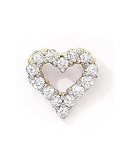 Birthstone Company 14K Yellow Gold Diamond Heart Pendant with 18" Chain
