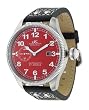 Adee Kaye Large 21 Jewel Automatic Big Crown Military Watch With Red Dial