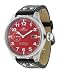 Adee Kaye Large 21 Jewel Automatic Big Crown Military Watch With Red Dial