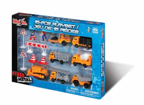 Maisto 12076 - Fresh Metal Play-Set Einsatz- / Baustelle, 15-teilig, 2-fach sortiert Preisvergleich