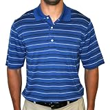GREG NORMAN PlayDry by Reebok Mens Stripe Technical Performance Golf Resort Polo Shirt