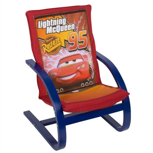 Disney Pixar Cars Lightning McQueen Bent Wood Rocking C