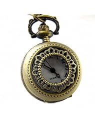 Youyoupifa Wholesale 5pcs/lot Unique Retro Design Bronze Openwork Cover Half Hunter Design Quartz Pocket Watch NBW0PF7113-CO3
