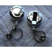Chrome Color Retractable Reel Key-ID-Badge-Belt Clip Chain Holder