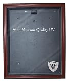 NFL Oakland Raiders Cabinet Style Jersey Display - Mahogany with Museum Quality UV Upgrade