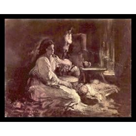 Nicolae Grigorescu (Maternity) Gold Wood-Mounted Art Poster Print - 13