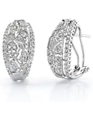 14k WHITE GOLD WOMENS EARRING LE-2104 DIAMOND 0.68CT TW