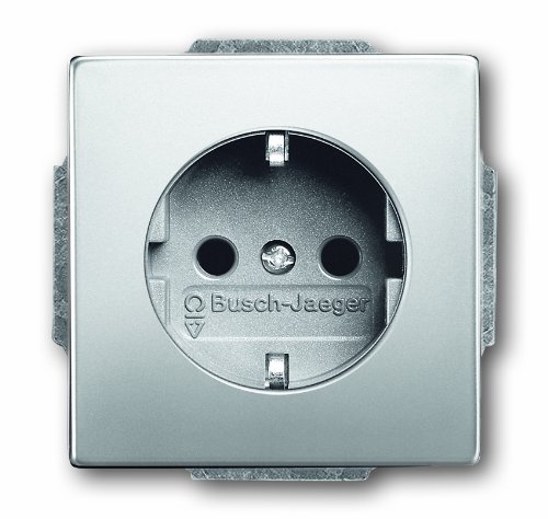 Busch-Jaeger 20EUC-866 SCHUKO Steckdosen-Einsatz edelstahl 20 EUC-866