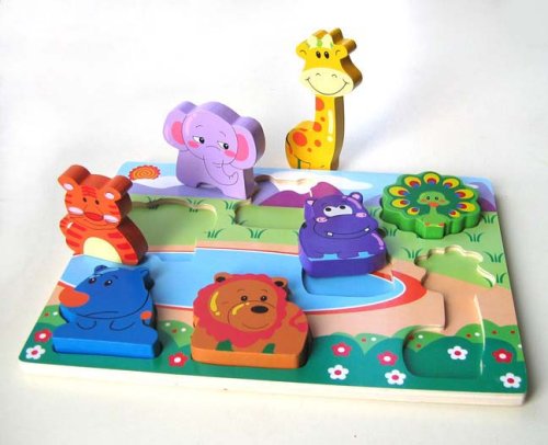 Childrens Toyshop  Toys : Chunky Wild Animals Puzzle